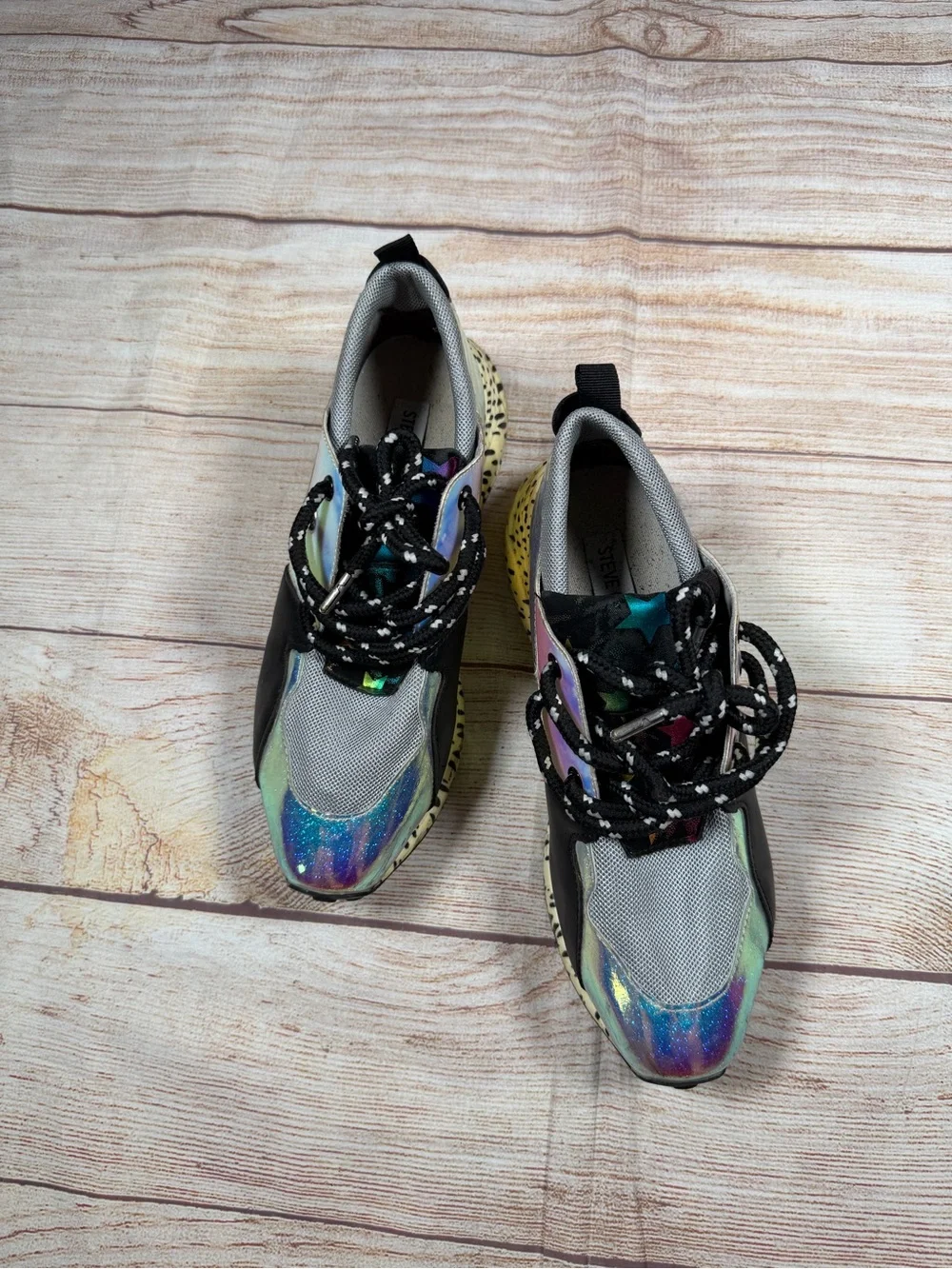 Steve Madden JCLIFF Iridescent Multi-Color Women’s Chunky Dad Sneakers